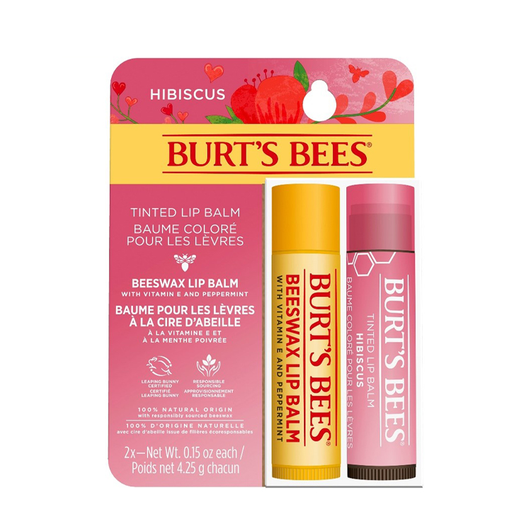 Burt's Bees Lip Balm & Tinted Duo - Beeswax & Hibiscus 2 x 4.25g